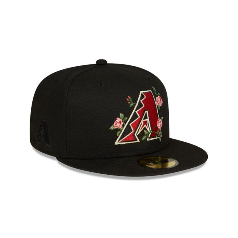 MLB Arizona Diamondbacks Bloom 59Fifty Fitted (JNY1437) - Black New Era Caps